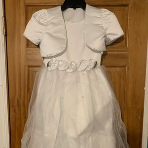 Girls Sweetie Confirmation Dress Size 8 All White